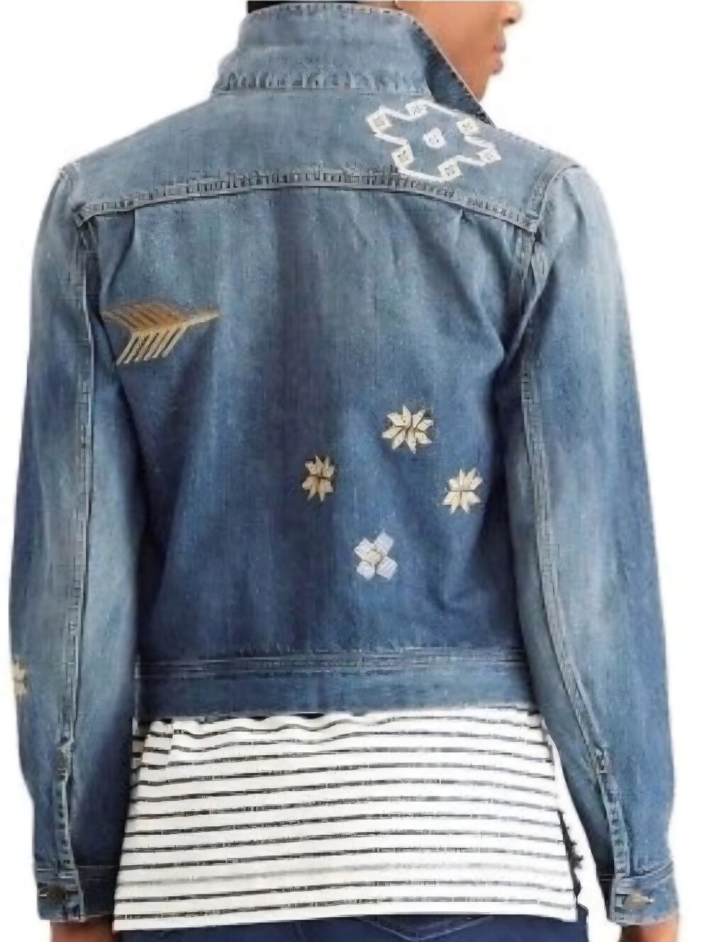Chaps Embroidered Denim Jacket - Blue - Picture 2 of 13